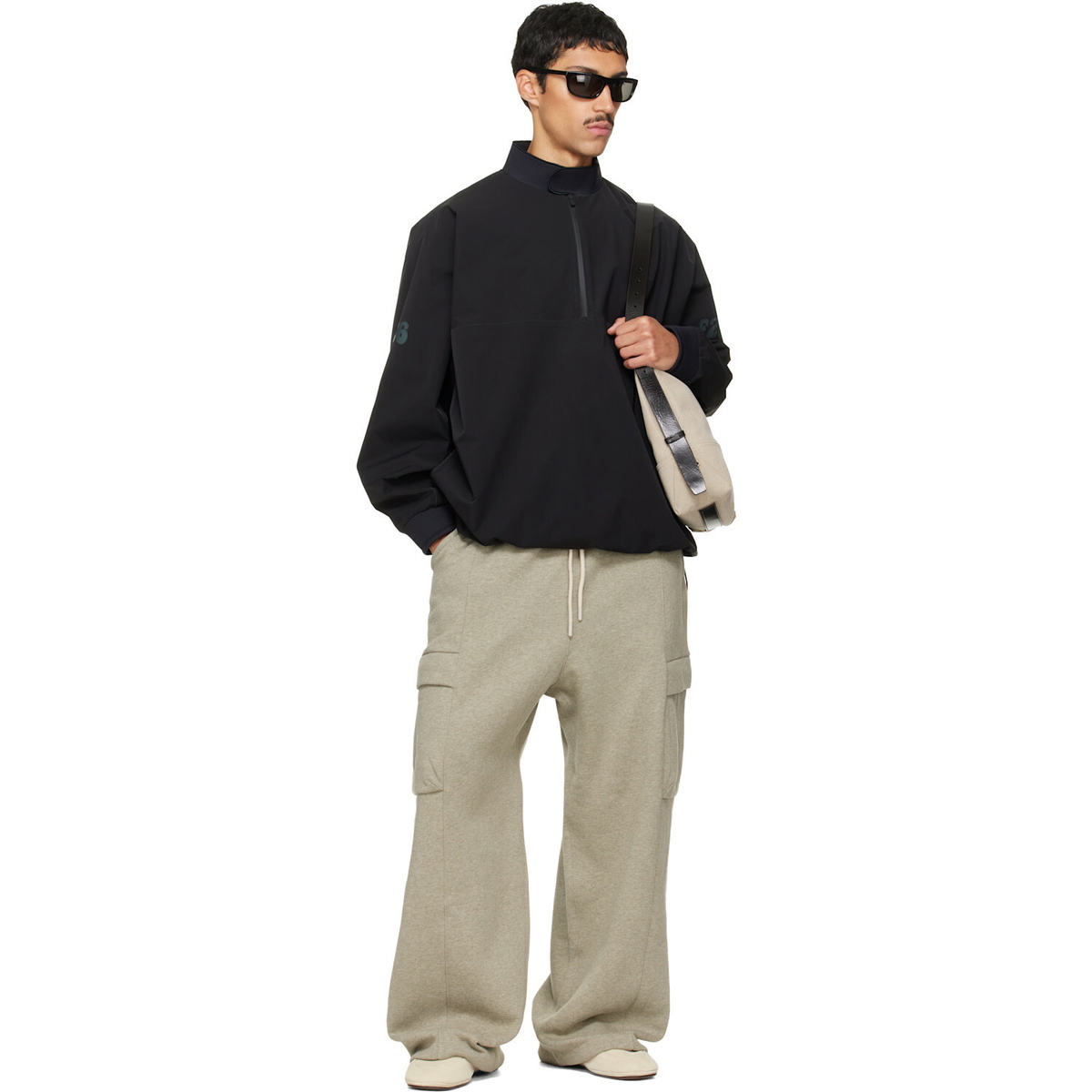 Fear of God ESSENTIALS Black Half Zip Track Jacket