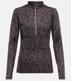 Jet Set Leopard-print mockneck ski top