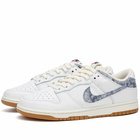 Nike Men's Dunk Low Sneakers in White/Midnight Navy