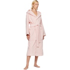 Tekla Pink & White Terry Hooded Bathrobe