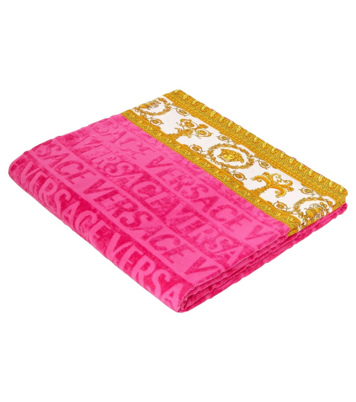 Photo: Versace Home Versace Allover cotton terry beach towel