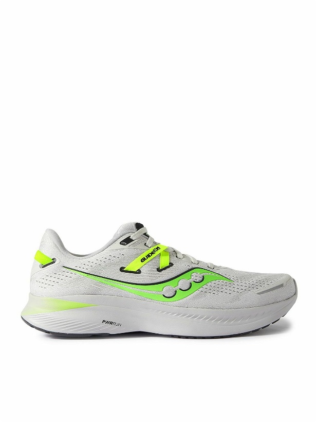 Photo: Saucony - Guide 16 Rubber-Trimmed Mesh Running Sneakers - Gray