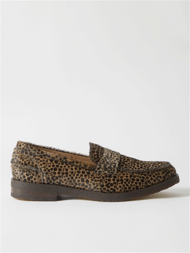Photo: VINNY'S - Paname Leopard-Print Calf Hair Penny Loafers - Brown - EU 40