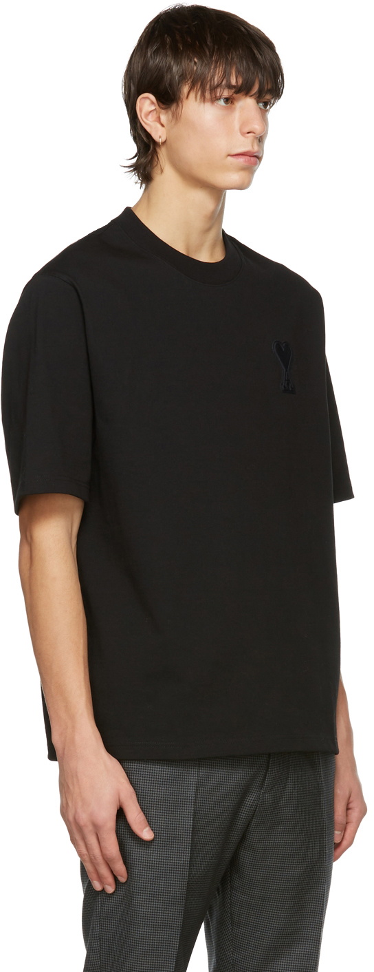 AMI Alexandre Mattiussi Black Ami de Coeur Technical Patch T-Shirt