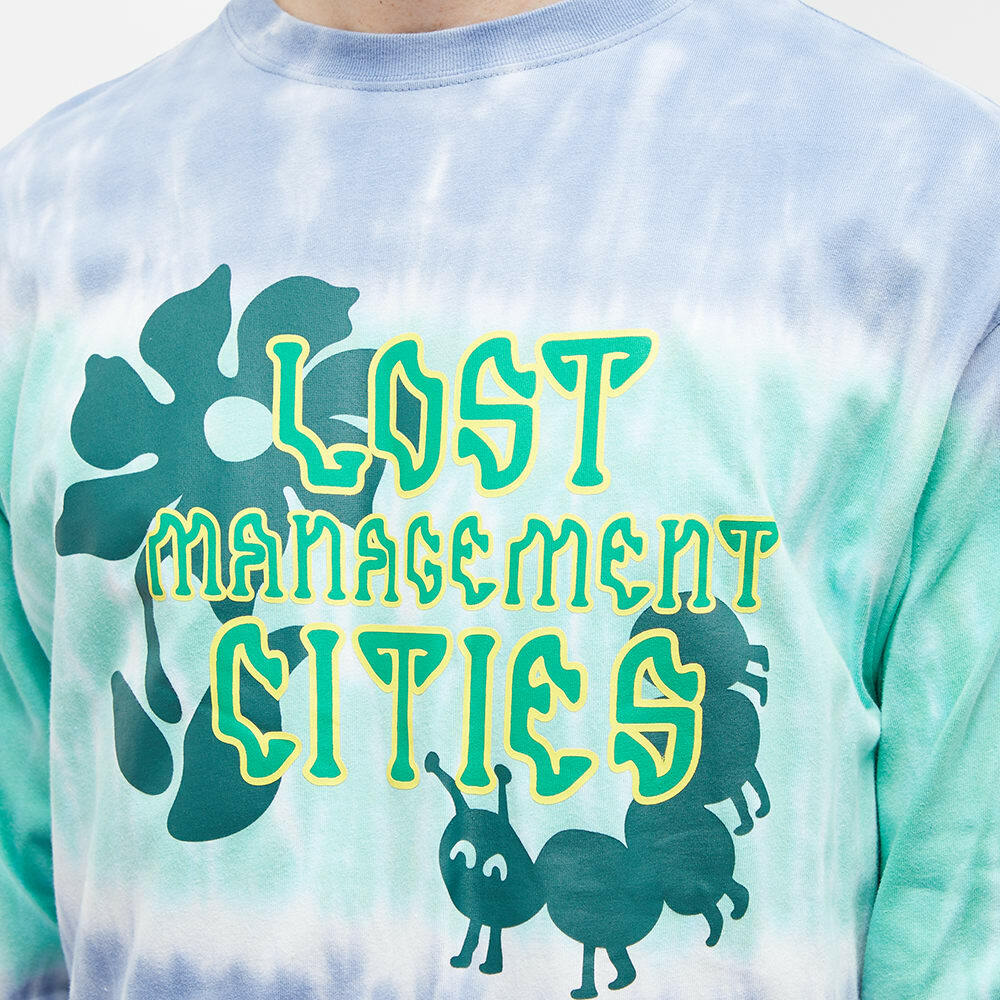 LMC Men's Long Sleeve Stripe Tie Dye T-Shirt in Stone Blue LMC