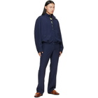 Marni Navy Embroidered-Logo Jacket