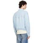 Versace Blue Chambray Denim Bomber Jacket