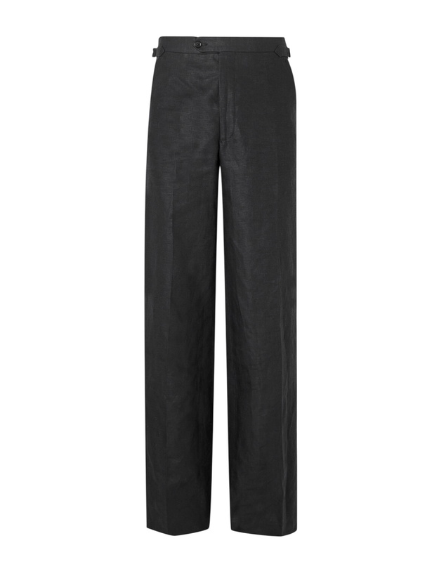 Photo: Husbands - Straight-Leg Virgin Wool Trousers - Black