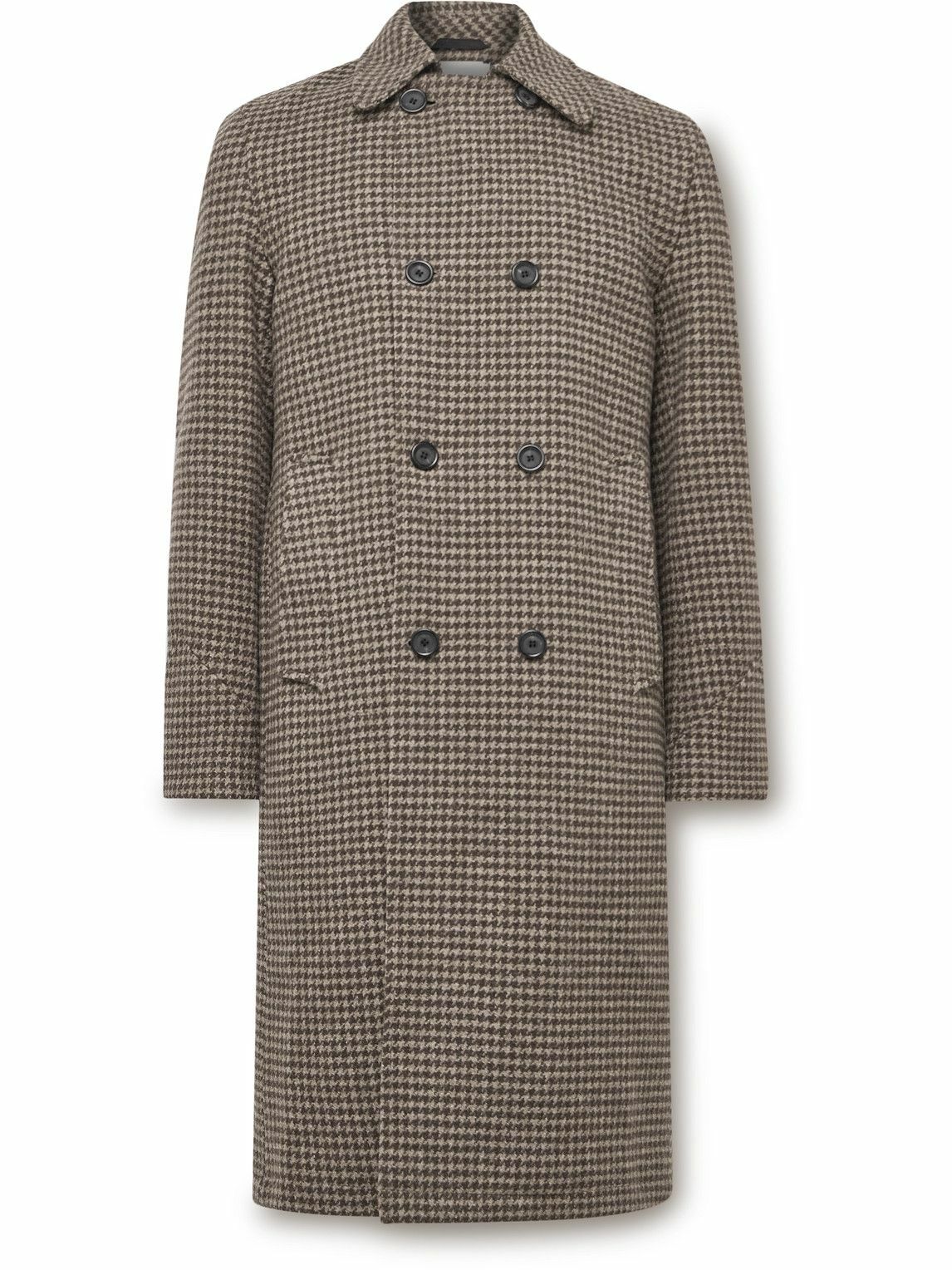 Oliver Spencer - Big Double-Breasted Houndstooth Wool Coat - Brown
