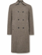 Oliver Spencer - Big Double-Breasted Houndstooth Wool Coat - Brown