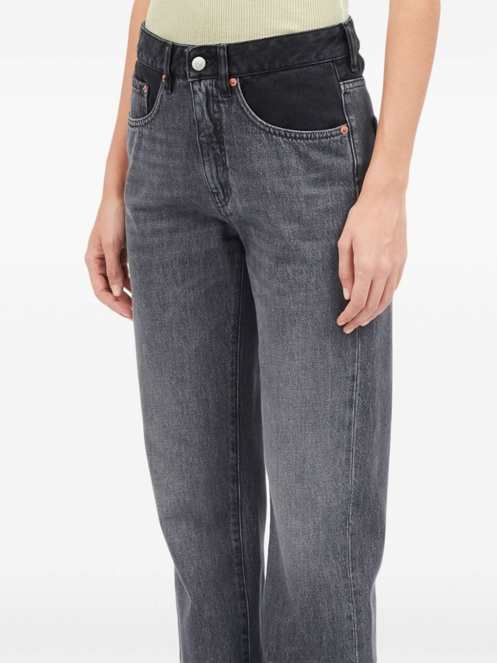 マルジェラ　MM6 Light Grey Straight Jeans MM6 Maison Margiela slim-cut Cotton Jeans | Grey | FARFETCH JO