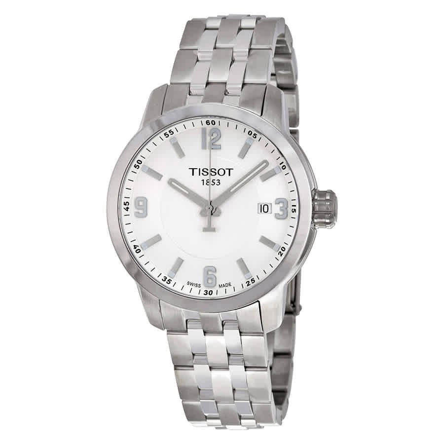 Tissot PRC 200 White Dial Stainless Steel Mens Watch T0554101101700