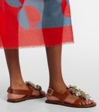 Dries Van Noten Embellished leather slingback sandals