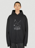 Graphic Print Hooded Sweatshirt in Black