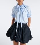 Patou Bow-detail gathered cotton jersey top