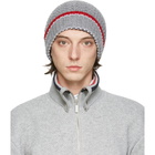 Thom Browne Grey Fine Merino Collaged Links RWB Beanie