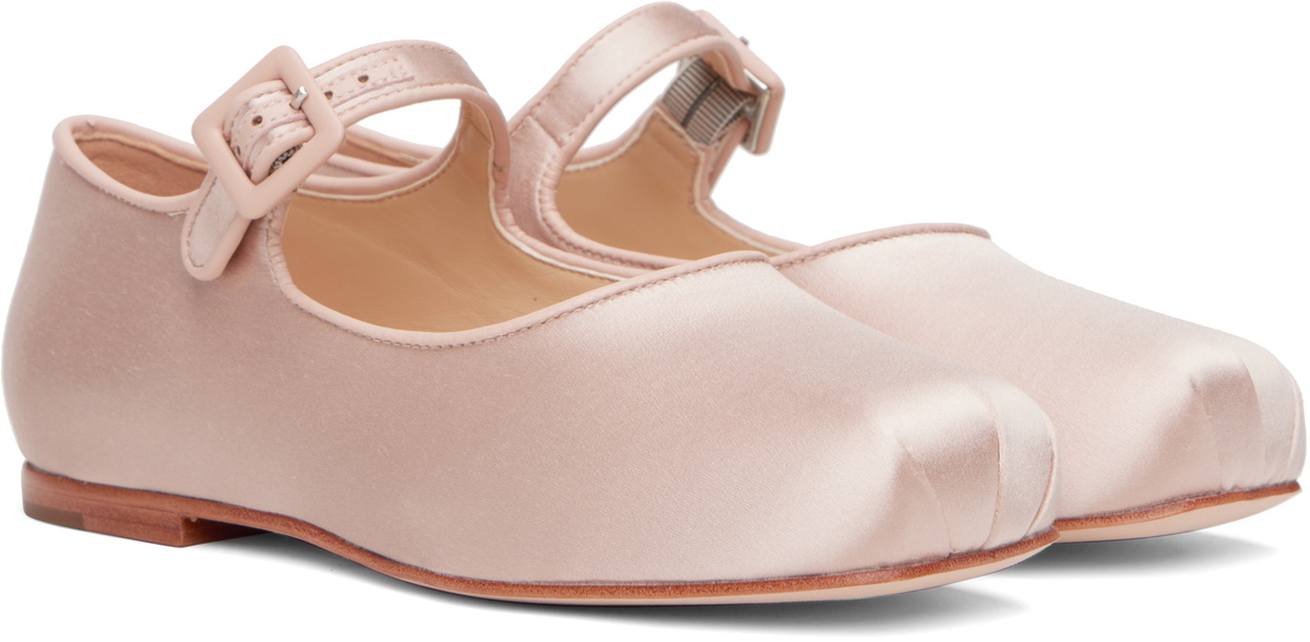 Sandy Liang Pink Mary Jane Pointe Ballerina Flats