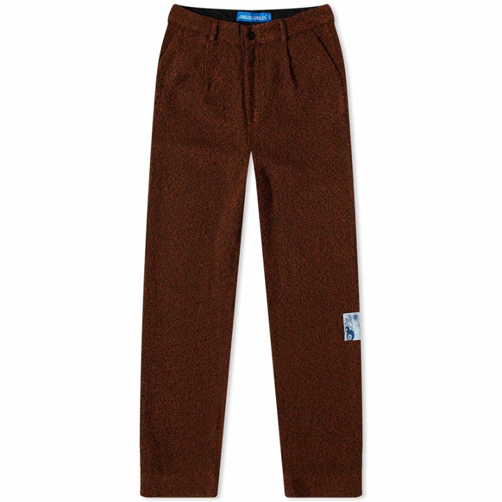 Photo: Jungles Jungles Men's Static Pleated Boucle Pant in Brown