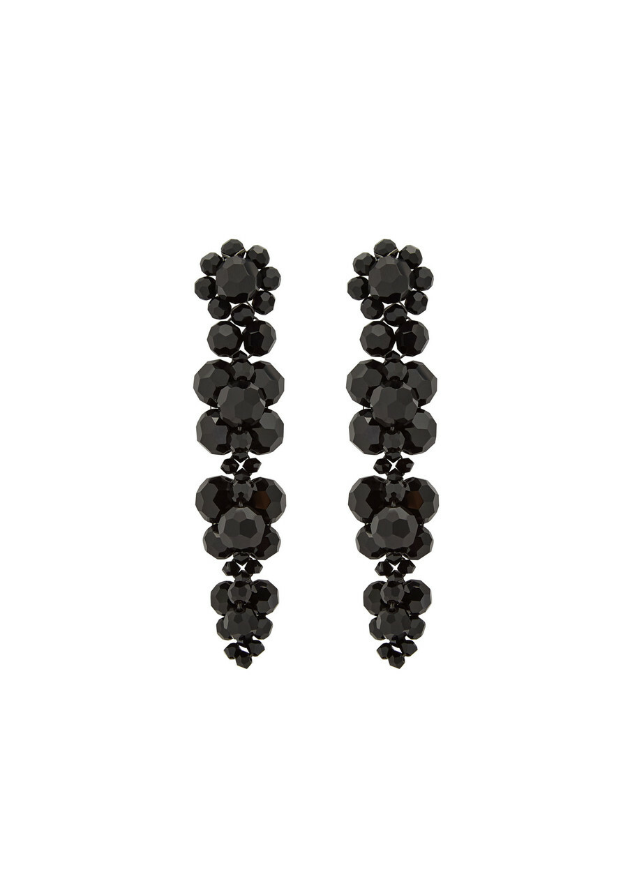 Simone Rocha Cluster Crystal-embellished Drop Earrings - Black - One Size