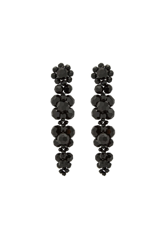 Photo: Simone Rocha Cluster Crystal-embellished Drop Earrings - Black - One Size