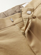 NN07 - Bill Tapered Cropped Pleated Stretch-Cotton Trousers - Neutrals
