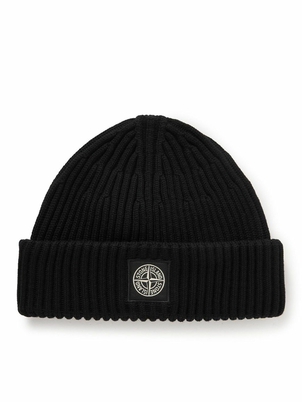 Photo: Stone Island - Logo-Appliquéd Ribbed Wool Beanie