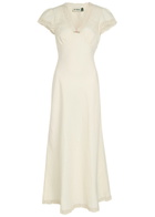 Rixo Clarice Lace-embellished Linen-blend Maxi Dress Cream
