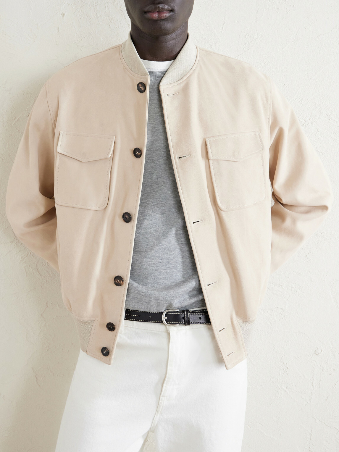 Slowear - Suede Bomber Jacket - Neutrals