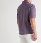 Massimo Alba - Striped Cotton and Linen-Blend Polo Shirt - Purple