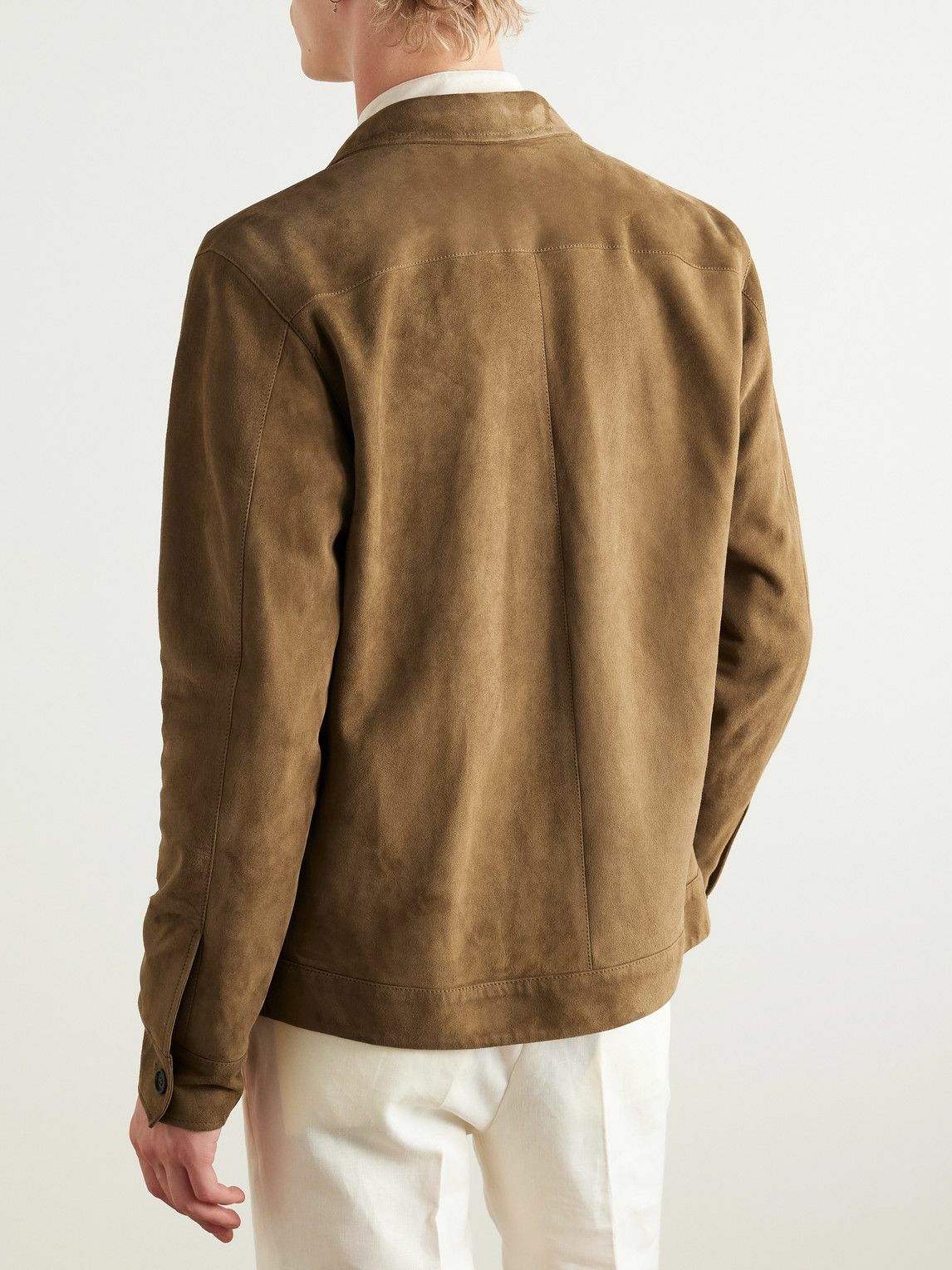 Sid Mashburn - Suede Overshirt - Brown