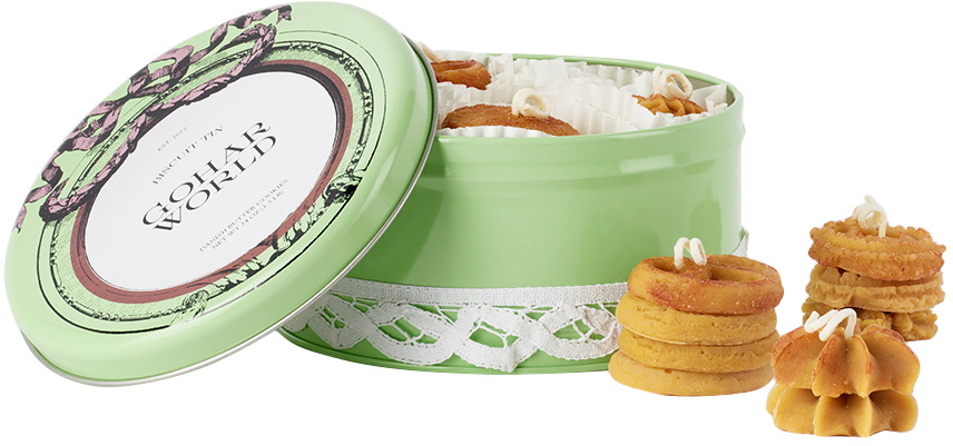 Gohar Green & Beige 'Gohar World' Biscuit Tin Candle Set, 6 pcs