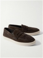 Canali - Suede Penny Loafers - Brown