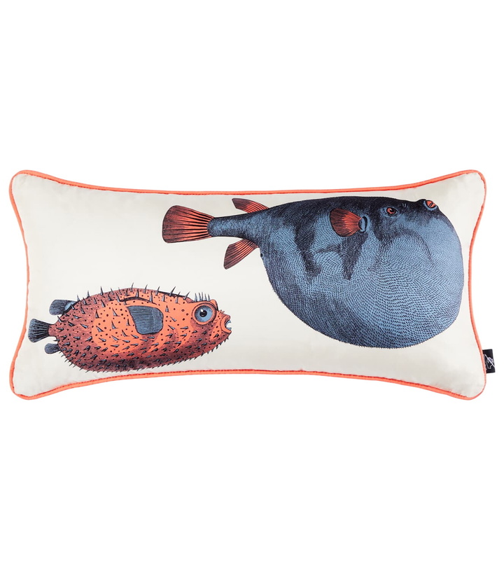 Photo: Fornasetti Pesci printed silk cushion