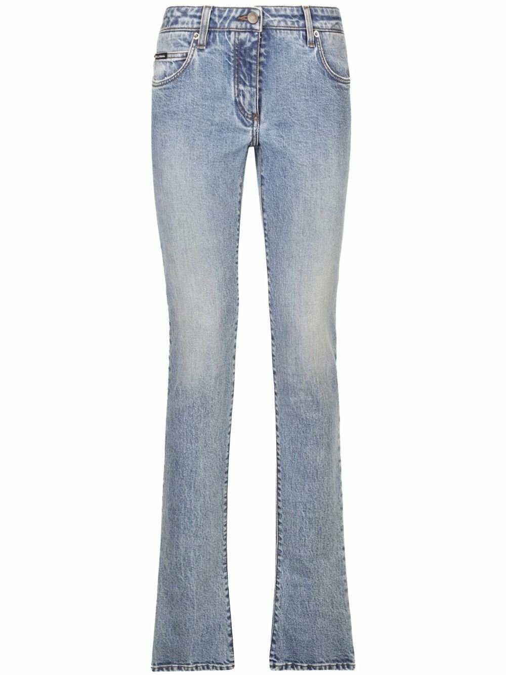 Dolce & Gabbana Blue Logo-Plaque Bootcut Jeans Dolce & Gabbana