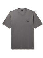DUNHILL - Logo-Embroidered Cotton-Jersey T-Shirt - Gray