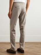 Incotex - Tapered Pleated Wool and Cashmere-Blend Trousers - Neutrals