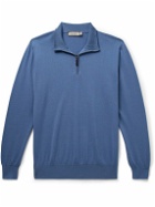 Canali - Cotton Half-Zip Sweater - Blue