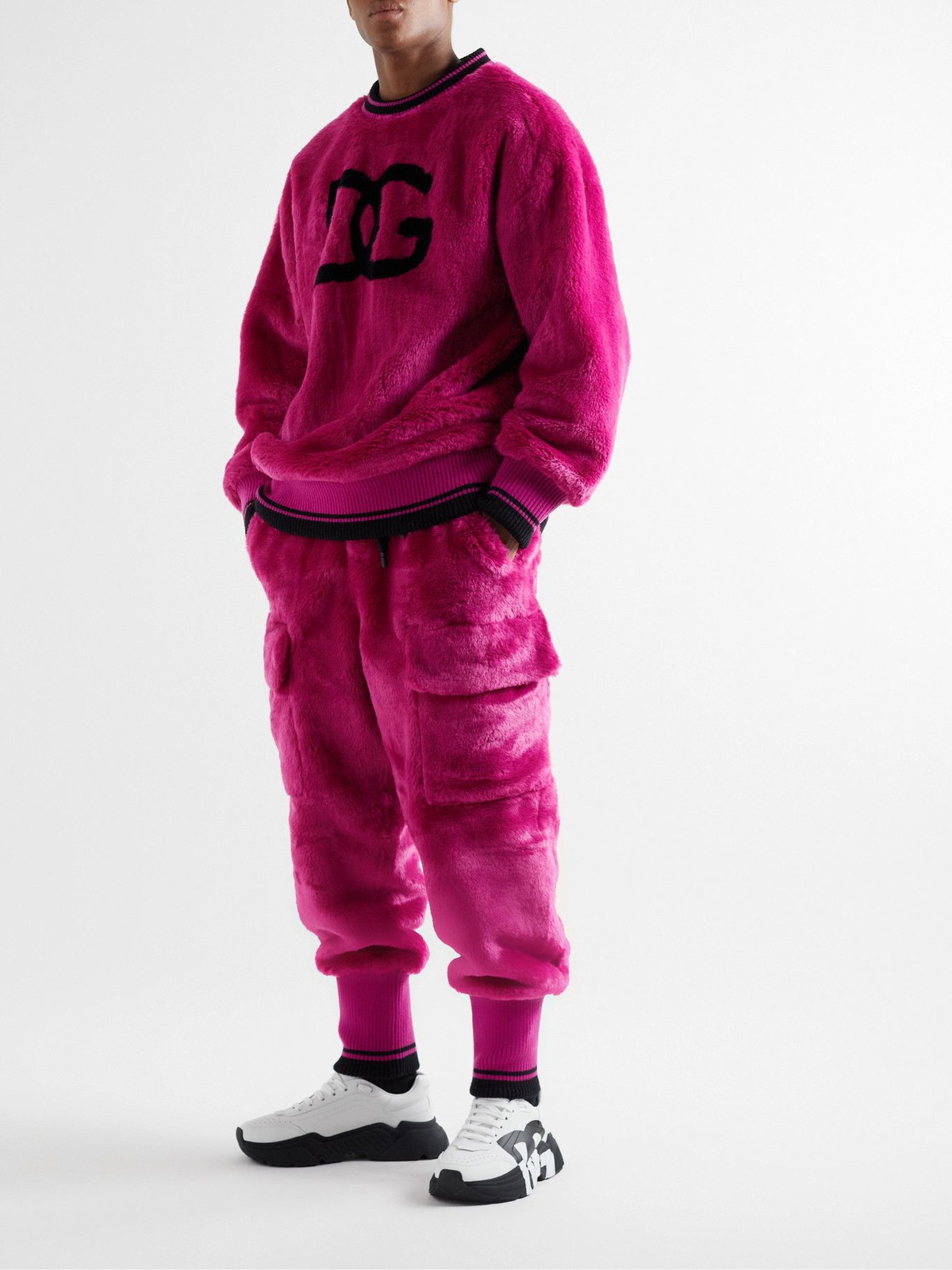 Dolce & Gabbana - Faux Fur Sweatpants - Pink Dolce & Gabbana