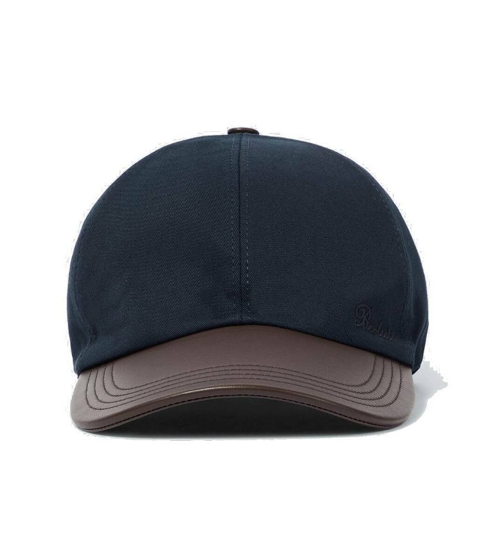 Photo: Berluti Leather-trimmed cotton baseball cap