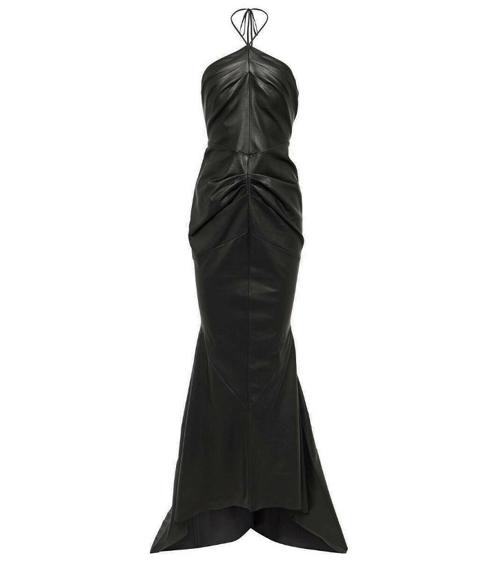 Photo: Maticevski Ambergris draped leather gown