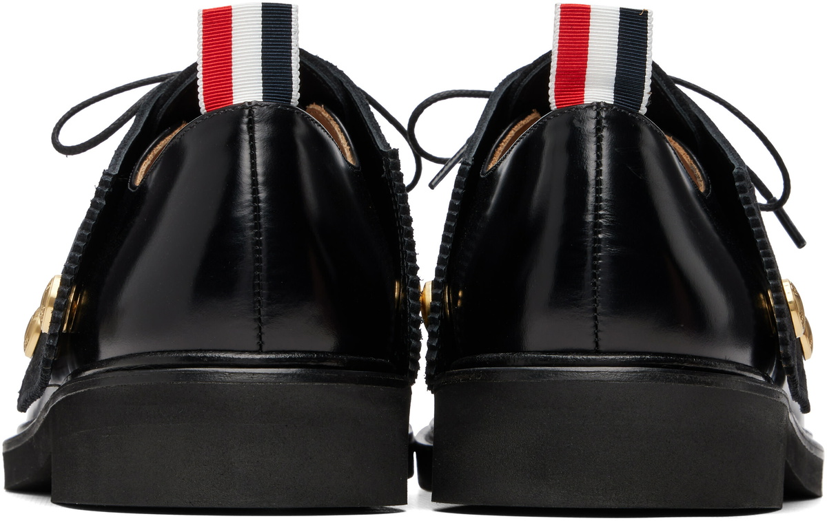 Thom Browne Black Soft Spazzolato Micro Sole Saddle Derbys