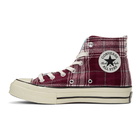 Converse Burgundy Plaid Chuck 70 High Sneakers