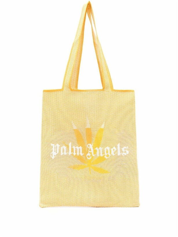 Photo: PALM ANGELS - Rafia Logo Shopping Bag