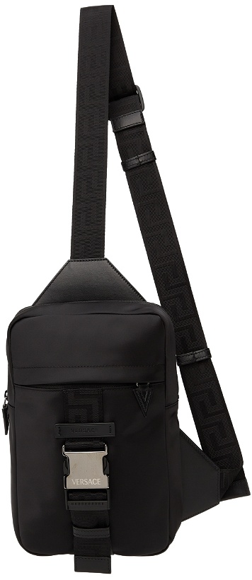 Photo: Versace Black Greca Sling Strap Bag