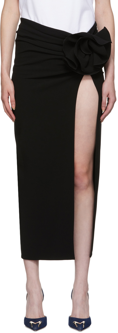 Magda Butrym Black Slit Midi Skirt Magda Butrym