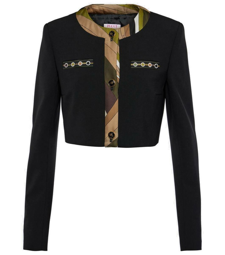 Photo: Pucci Vivara-printed cropped wool-blend jacket