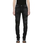 Amiri Black Leather Patch MX-1 Jeans