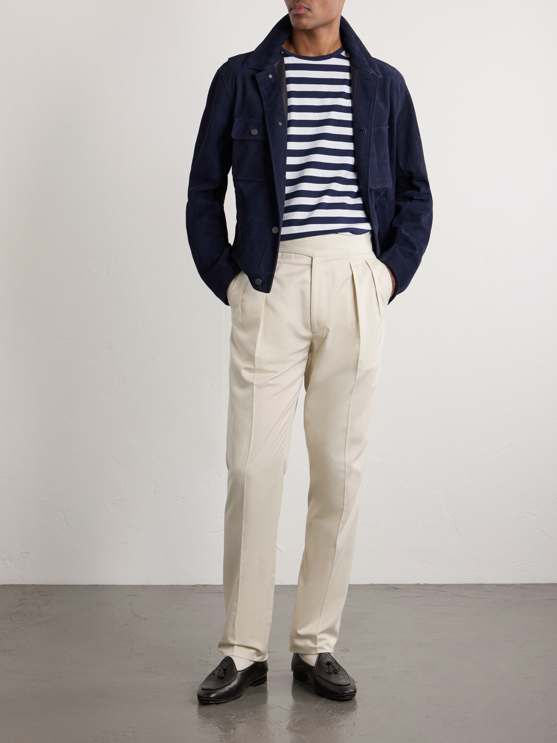 Ralph Lauren Purple label - Striped Cotton T-Shirt - Blue