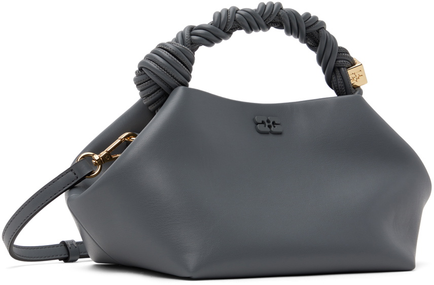ショルダーバッグ・ポシェット Ganni 'Bou Xxl' Grey Leather Blend Bag GANNI Gray Bou Bag GANNI