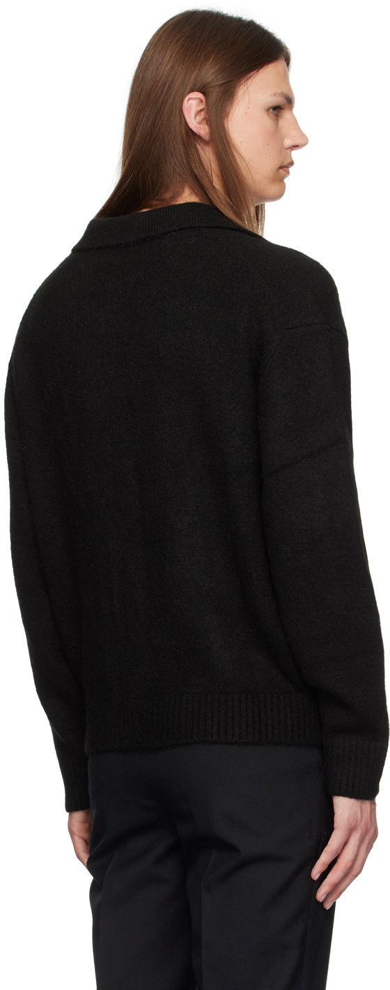Dunst Black Open Collar Cardigan